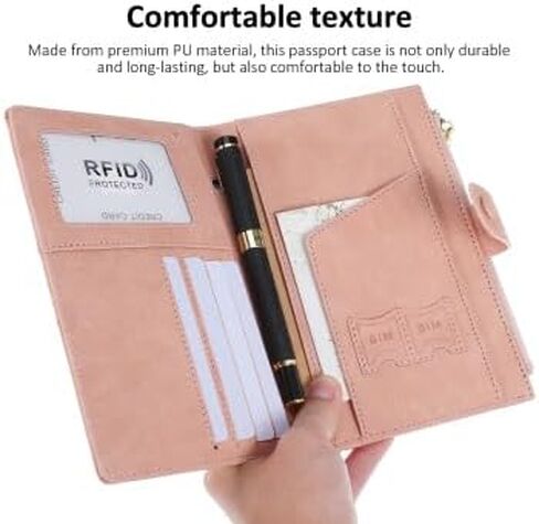 Passport Wallet Rfid Blocking Passport Holder Card Holder Multipurpose Travel Purse Wallet in Kuwait