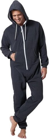 Laahoem Unisex Adult Pajamas Hooded Men Women Jumpsuit Zip Sportwear in Saudi Arabia