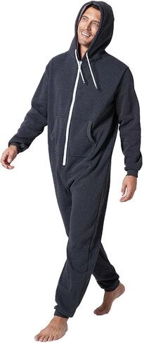 Laahoem Unisex Adult Pajamas Hooded Men Women Jumpsuit Zip Sportwear in Saudi Arabia