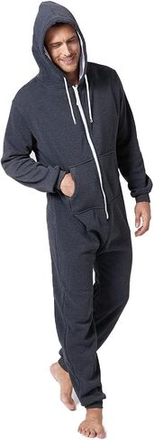 Laahoem Unisex Adult Pajamas Hooded Men Women Jumpsuit Zip Sportwear in Saudi Arabia