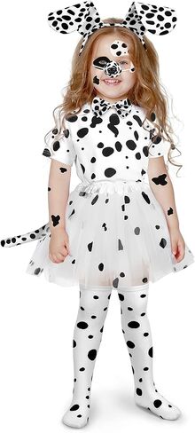 SOMSOC 8 قطع 100 يوم من أزياء فتاة المدرسة الدلماسية الكلب مجموعة 100 يوم تي شيرت جوارب الركبة عقال الذيل ملصقات الوشم in Kuwait