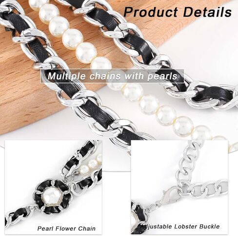 Navoky Metal Leather Waist Chain Belts Adjustable Belly Chain Pendant for Women and Girls in Saudi Arabia