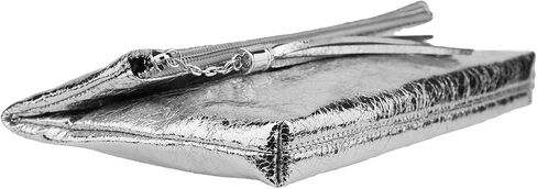 JNB Women's Cracked Metallic Fabric Foldover Clutch with Tassel in Saudi Arabia