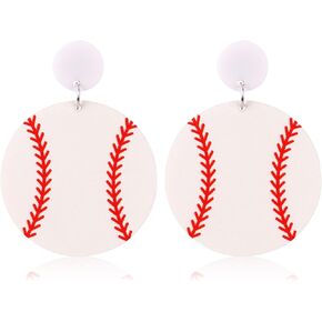 الأقراط البيسبول الاكريليك بارد الشرير كرة القدم البيسبول كرة السلة الرياضة قطرة تتدلى الأقراط خفيفة الوزن الرجبي لكرة القدم بيان القرط للنساء فتاة الرياضة عاشق المجوهرات هدية in Kuwait