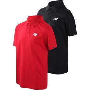 تي شيرت بولو للأولاد من New Balance - قطعتان من قميص جاف بأكمام قصيرة - قميص جولف بياقة عالية الأداء (8-20) in Kuwait