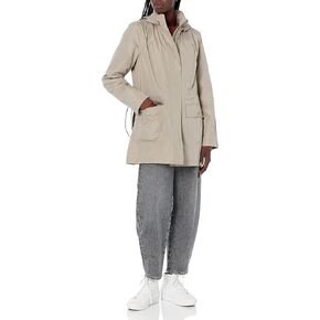 Fleet Street Ltd. معطف واق من المطر Anorak للسيدات مقاس 30 بوصة مع غطاء رأس وجيوب قابلة للإزالة