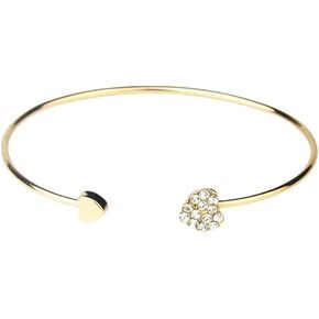 M MARGMATIVO Women's Rose Gold Full Brick Peach Heart Open Bracelet, Korean Fashion Bracelet in Saudi Arabia