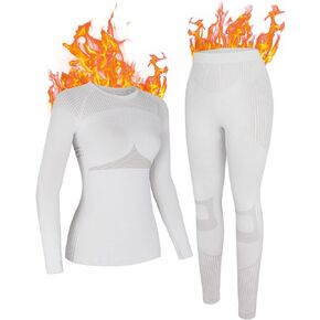 ATTRACO Thermal Underwear Set for Women Long Johns Seamless Warm Base Layer Top & Bottom for Cold Weather