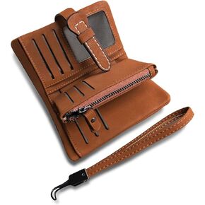 AOXONEL Women's Small Bifold Leather wallet Rfid blocking Ladies Wristlet with Card holder id window Coin Purse in Kuwait