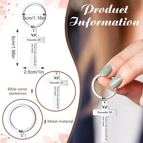 Loetere 45 Pcs Christian Cross Keychain Bulk 15 Styles Bible Verse Keychain Stainless Steel Religious Key Rings Christian Inspirational Gifts for Women Men Christmas Easter Baptism in Saudi Arabia