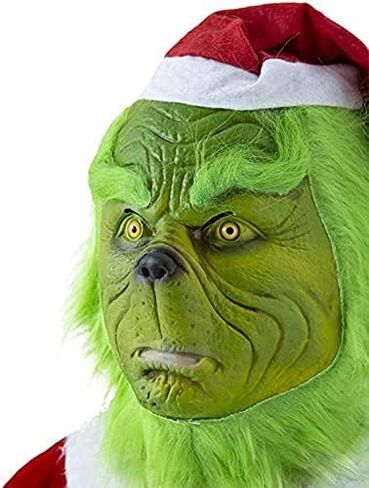 Itopfox 7PCS Christmas Green Monster Costume, Santa Suit Adult Men for Christmas with Mask in Kuwait