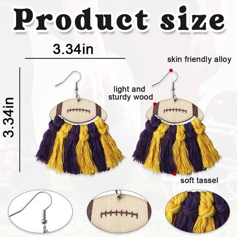 Football Earrings for Women Earrings Tassel Football Dangle Earrings Football Team Earrings Football Jewelry in Kuwait