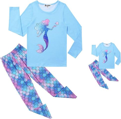 Jxstar Matching Girls&Dolls Pajamas Unicorn Pj Set Kids Cotton Fall Sleepwear… in Kuwait