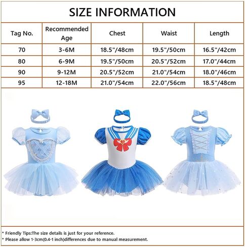 CinheyU Baby Girls Princess Costumes Birthday Romper Tutu Dress w/Headband Halloween Christmas Party Fancy Outfits in Kuwait