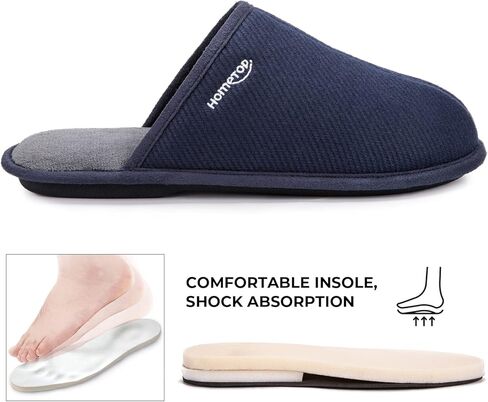 HomeTop شبشب رجالي محبوك مريح من الإسفنج الذكي سهل الارتداء مع نعل مطاطي مضاد للانزلاق in Kuwait