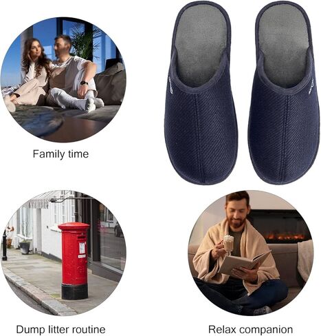 HomeTop شبشب رجالي محبوك مريح من الإسفنج الذكي سهل الارتداء مع نعل مطاطي مضاد للانزلاق in Kuwait