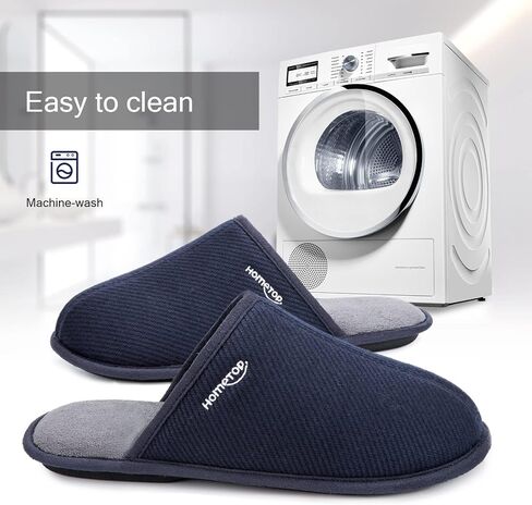 HomeTop شبشب رجالي محبوك مريح من الإسفنج الذكي سهل الارتداء مع نعل مطاطي مضاد للانزلاق in Kuwait