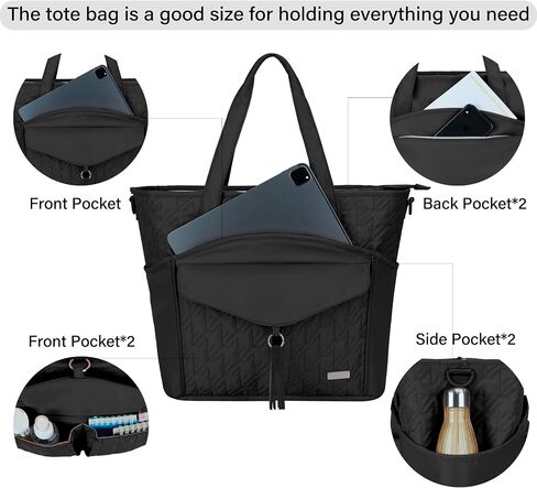 Utility Teacher Tote Bag for Women Work Bags Quilted Large Nurse Tote Bag with Pockets for 15.6" Laptop for Teacher Supplies in Saudi Arabia