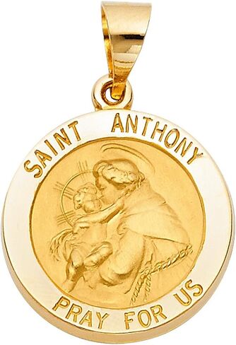 Ioka - 14K Yellow Gold Religious St. Anthony Charm Tiny Pendant For Necklace or Chain in Saudi Arabia