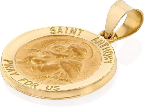 Ioka - 14K Yellow Gold Religious St. Anthony Charm Tiny Pendant For Necklace or Chain in Saudi Arabia