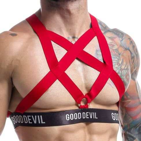 Mens Accessories Sexy Designer Criss-Cross Thick Straps Fashion Ring BodySuit in Saudi Arabia