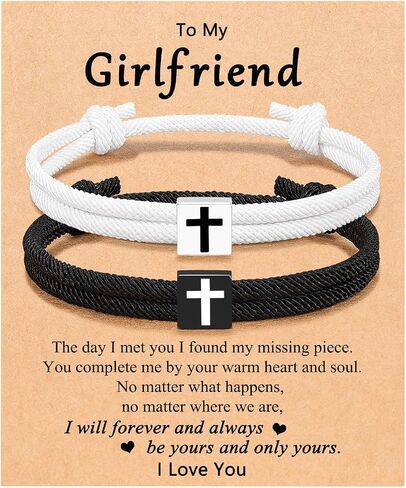 UNGENT THEM Cross Braided Rope Bracelet for Men Women, Easter Christian Baptism Christmas Valentine's Day Gifts for Couples Son Daughter Brother Teens Girls in Saudi Arabia