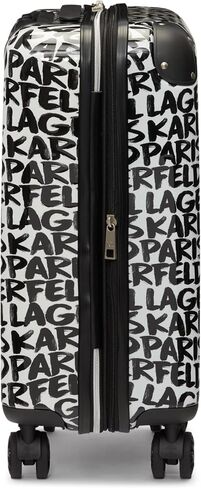 Karl Lagerfeld Paris Women's Metallic 21" Upright Luggage, Black/White, Medium in Saudi Arabia