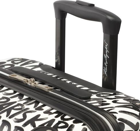 Karl Lagerfeld Paris Women's Metallic 21" Upright Luggage, Black/White, Medium in Saudi Arabia
