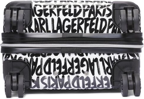 Karl Lagerfeld Paris Women's Metallic 21" Upright Luggage, Black/White, Medium in Saudi Arabia