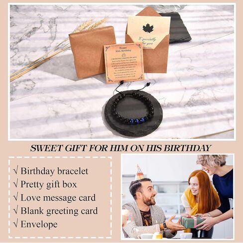 ACOGVN 13th 16th 18th 21st 30th 40th 50th 60th Birthday Gifts for Boys Men Him 13 16 18 21 30 40 50 60 Year Old Boy Male Man Birthday Gifts Birthday Bracelet for Boyfriend Son Brother Grandson Nephew Dad Husband Grandpa Uncle Friend in Saudi Arabia
