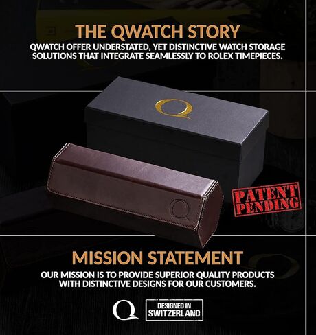 ساعة QWATCHBANDS من الجلد الطبيعي (بني/بني) وحامل ساعة (أسود/ذهبي/أسود) in Kuwait