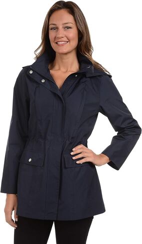 Fleet Street Ltd. معطف واق من المطر Anorak للسيدات مقاس 30 بوصة مع غطاء رأس وجيوب قابلة للإزالة in Kuwait