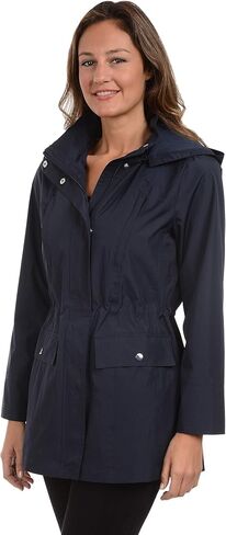 Fleet Street Ltd. معطف واق من المطر Anorak للسيدات مقاس 30 بوصة مع غطاء رأس وجيوب قابلة للإزالة in Kuwait