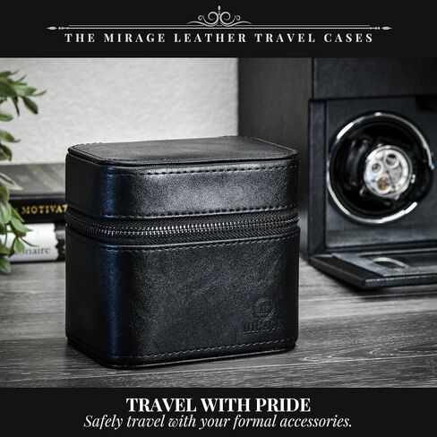 Watch Travel Case and Jewelry Travel Organizer Case for Men - Watch Band Case Storage - Premium Leather - Coffee Brown in Saudi Arabia