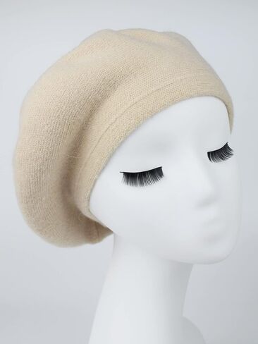 AICHUAN Womens Winter Beret Hat, Angora Knitted Beanie Cap Fall Winter French Classic Beret in Kuwait