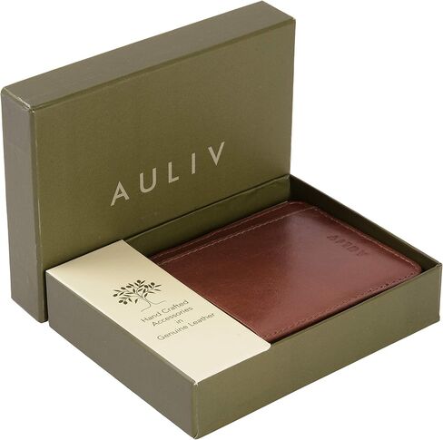 حامل بطاقات AULIV محفظة جلدية سحرية RFID حجب حافظة بطاقات الائتمان ذات الجيب الأمامي النحيف للرجال والنساء (أسود) in Kuwait