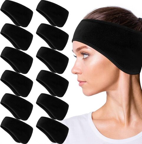 Geyoga 12 قطعة الأذن دفئا عقال الشتاء Headbands الرياضة الجري مطاطا تدفئة الأذن أغطية الأذن الدافئة لفصل الشتاء in Saudi Arabia