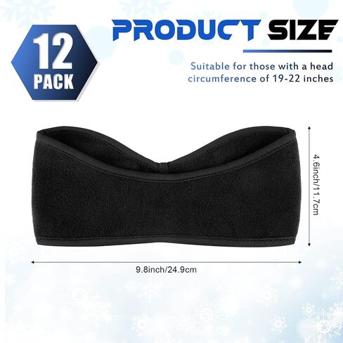 Geyoga 12 قطعة الأذن دفئا عقال الشتاء Headbands الرياضة الجري مطاطا تدفئة الأذن أغطية الأذن الدافئة لفصل الشتاء in Saudi Arabia