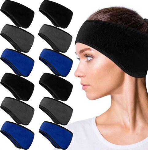 Geyoga 12 قطعة الأذن دفئا عقال الشتاء Headbands الرياضة الجري مطاطا تدفئة الأذن أغطية الأذن الدافئة لفصل الشتاء in Saudi Arabia