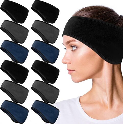 Geyoga 12 قطعة الأذن دفئا عقال الشتاء Headbands الرياضة الجري مطاطا تدفئة الأذن أغطية الأذن الدافئة لفصل الشتاء in Saudi Arabia