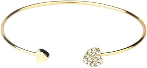 M MARGMATIVO Women's Rose Gold Full Brick Peach Heart Open Bracelet, Korean Fashion Bracelet in Saudi Arabia