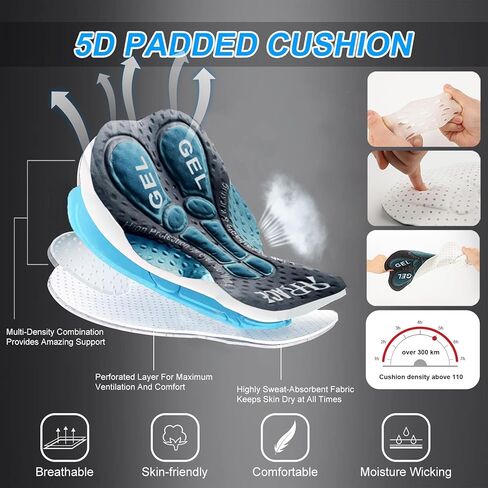 REYSHIONWA الرجال الدراجات السراويل مبطن ركوب الدراجات السراويل دراجة ركوب الدراجات الملابس الجبلية اكسسوارات دورة ارتداء الجوارب in Kuwait