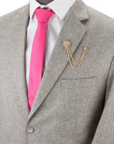 Knighthood Men's Golden Stone Star And Sunshine With Hanging Chain Brooch Golden in Saudi Arabia