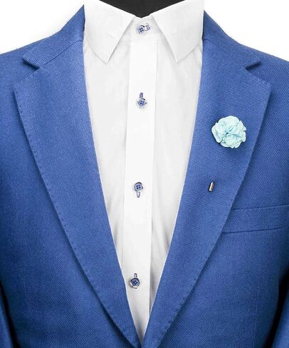 Knighthood Sky Blue Bunch Flower Lapel Pin Badge Coat Suit Wedding Gift Party Shirt Collar Accessories Brooch for Men in Saudi Arabia