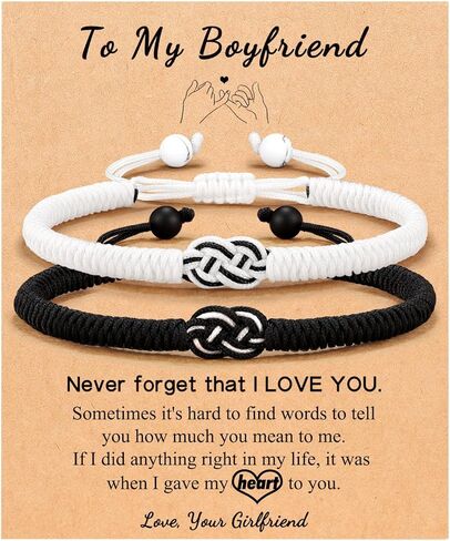 PINKDODO Matching Pinky Promise Bracelets for Couples Boyfriend Girlfriend Him Her Birthday Valentines Christmas Gifts in Saudi Arabia