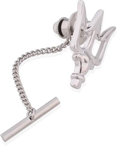 Men's Trident Necktie Tie Tack Pin Shirt Stay Bar Suit Collar Lapel Stick Pin Brooch with Chain Accessories for Necktie in Saudi Arabia