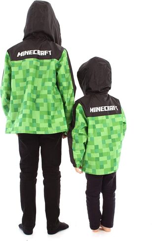 Minecraft Boys Jacket Waterproof Hoodie Creeper Fleece Lined Raincoat in Saudi Arabia