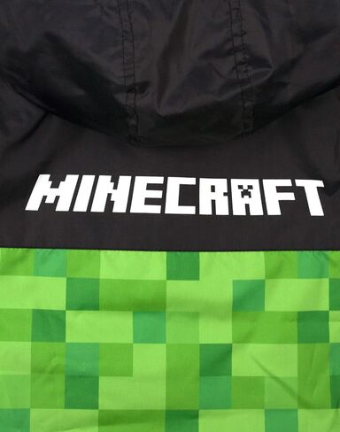 Minecraft Boys Jacket Waterproof Hoodie Creeper Fleece Lined Raincoat in Saudi Arabia