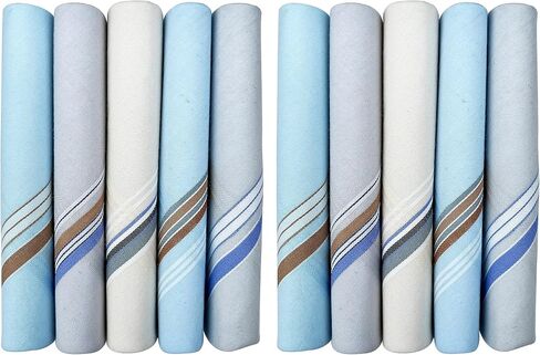 Caruso Italy Men's Premium 100% Pure Cotton Handkerchief Colored Border - (46x46 cm) in Saudi Arabia