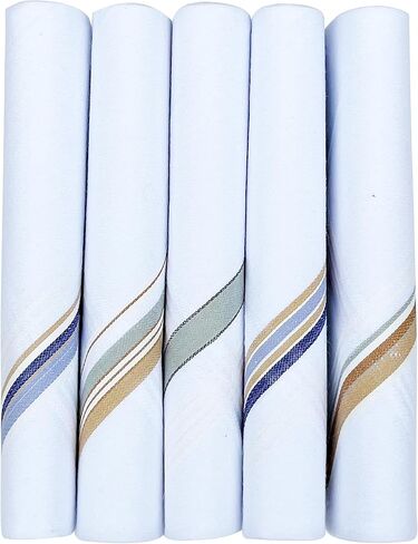 Caruso Italy Men's Premium 100% Pure Cotton Handkerchief Colored Border - (46x46 cm) in Saudi Arabia